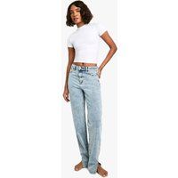 Womens Tall Basics Split Hem Straight Leg Jeans