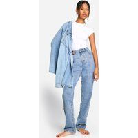 Womens Boohoo Basics Straight Leg Jeans in Light Blue