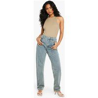 Womens Boohoo Basics High Waisted Straight Leg Jeans