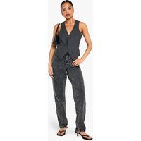 Womens Boohoo Basics High Waisted Straight Leg Jeans