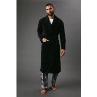 Maine Men's Black Shawl Collar Dressing Gown | Size: XL