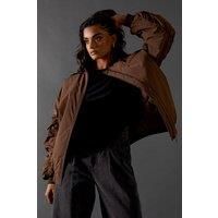 Warehouse Chocolate Bomber Jacket Womens Casual Jackets & Coats