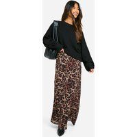 Womens Leopard Chiffon Maxi Skirt
