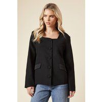 Petite Satin Sweetheart Neckline Jacket