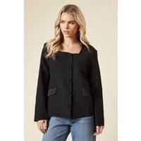 Petite Satin Sweetheart Neckline Jacket