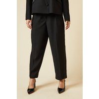 Dorothy Perkins Womens Trousers Satin Tapered Black High Waisted Party Wear