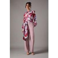 Coast Organza Printed Bodice Jumpsuit, 10, pink