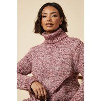 Womens Wrap Front Roll Neck Jumper