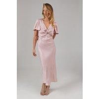Shimmer Chiffon Twist Front Bridesmaids Dress
