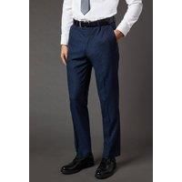 Burton Mens Suit Trousers Navy Navy Tweed Look Tailored Fit Formal Business