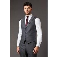 Burton Mens Suit Waistcoat Charcoal Tweed Formal Smart Casual Versatile