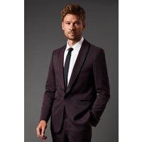 Burton Mens Suit Jacket Burgundy Burgundy Shawl Collar Tuxedo Single Button-Up