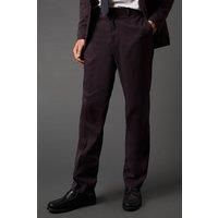 Burton Mens Suit Trousers Burgundy Burgundy Regular Fit Formal Business Wedding