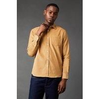 Burton Mens Button-Up Shirt Natural Corduroy Long Sleeve Relaxed Fit Casual