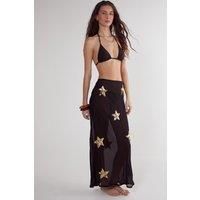 Star Embellished Midi Beach Skirt