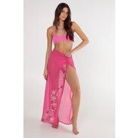 Embellished Shell Knot Front Maxi Beach Skirt