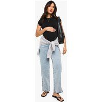 Womens Maternity Over The Bump Split Hem Straight Leg Jeans