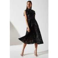Coast Black/Nude Midi Dress Womens Occasion Dresses