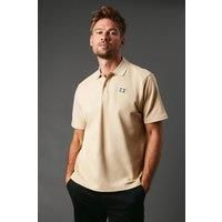 Active Small Patch Logo Short Sleeve Polo Beige