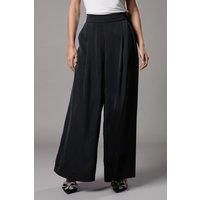 Petite Satin Wide Leg Trouser