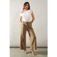 Wallis Womens Trousers Wide Leg High Waist Formal Camel Machine Washable