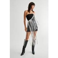 Nastygal Womens Mini Dress Black Short Tailored Strap Asymmetric