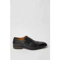 Burton Mens Dress Monk Strap Shoes Black Formal Leather Standard Width