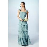 Oasis Dusty Blue A-Line Dress Womens Bridesmaids Dresses