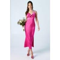 Oasis Bright Pink Fit & Flare Dress Womens Bridesmaids Dresses