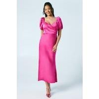 Oasis Bright Pink A-Line Dress Womens Bridesmaids Dresses