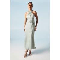 Oasis Sage Fit & Flare Dress Womens Bridesmaids Dresses
