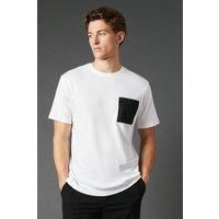 Mens Burton 1904 Contrast Pocket T-Shirt - White - Xl