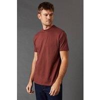 Mens Rust Plain Crew Neck T-Shirt - M
