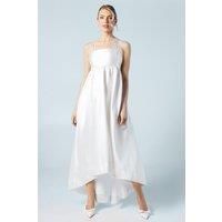 Coast Womens Bridal Dress Ivory High Low Hem Empire Waist Jacquard Fabric