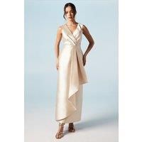 Ruffle Skirt Twill Bridesmaids Dress