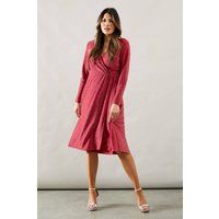 Womens Occasion Glitter Jersey Wrap Midi Dress