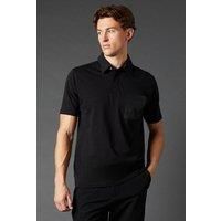Mens Burton 1904 Contrast Pocket Mercerised Polo Shirt - Black - L