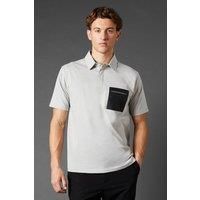 Mens Burton 1904 Contrast Pocket Mercerised Polo Shirt - Grey - L