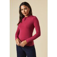 Womens Twist Neck Long Sleeve Top