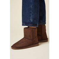 Womens Mika Suedette Faux Fur Lined Cosy Short Ankle Boots