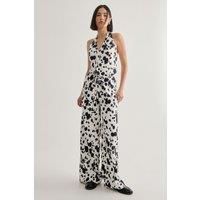Spot Print Tailored Drawstring Waist Trouser