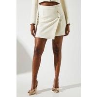 Boucle Mini Wrap Skirt
