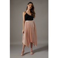 Pleated Satin Skirt