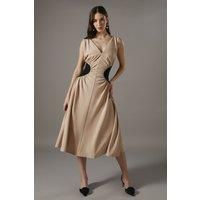 Coast Black/Nude Midi Dress Womens Occasion Dresses