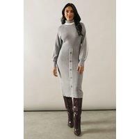 Wallis Grey Marl Knitted Dress Womens Casual Jumpers & Cardigans