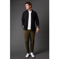 Mens Khaki Slim Fit Chino Trousers - 32S