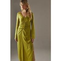 Warehouse Chartreuse Column Dress Womens Daywear Dresses