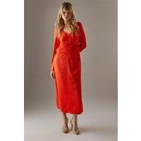 Warehouse Orange Column Dress Womens Daywear Dresses