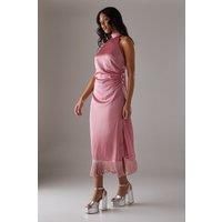 Warehouse Dusty Rose Midi Dress Womens Occasion Dresses