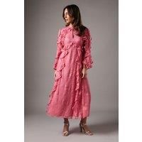 Coast Lace Ruffle Dress, 10, Blush